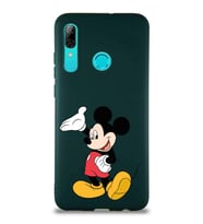 Huawei P Smart 2019 Soft Premier Kapak Mickey Mouse-C Tasarımlı Silikon Kılıf - Yeşil (Şeffaf)