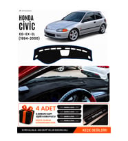 HONDA CİVİC EG-EX-EL (1994-2000) Uyumlu Torpido Örtüsü Torpido Kılıfı - Siyah Mavi