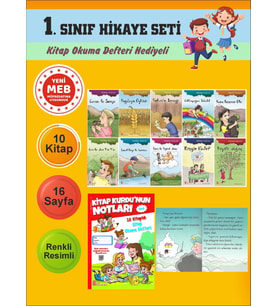 1.Sınıflar İçin Okumayı Sevdiren 10 lu Hikaye Seti 4 (Kitap Okuma Defteri Hediyeli)