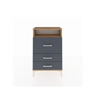 Arges Komodin Tek Raflı 3 Çekmeceli 60x30x96 Çam-Antrasit