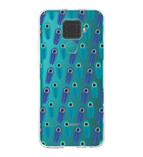 PrintiFy Huawei Mate 30 Lite ile Uyumlu 1mm Slim Fit Nazar Boncuğu 4 Baskılı Şeffaf  Kılıf