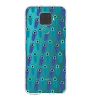 PrintiFy Huawei Mate 30 Lite ile Uyumlu 1mm Slim Fit Nazar Boncuğu 4 Baskılı Şeffaf  Kılıf