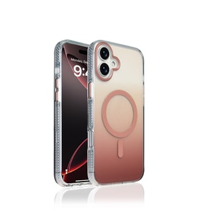 Lexroo iPhone 16 Plus Kılıf M-safe Şarj Özellikli Transparan Renk Geçişli Toros Kılıf - Rose Gold