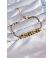 316L Çelik Gold Renk Oval Figürlü Bileklik TJ-BB6096