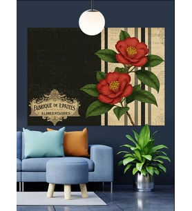 Gül Çiçek Vintage Dekoratif Kanvas - Mdf Ahşap Tablo