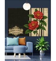 Gül Çiçek Vintage Dekoratif Kanvas - Mdf Ahşap Tablo