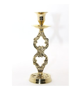 Periboia Tekli Pirinç Şamdan Model 4 (Siyah-Kırmızı)