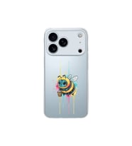 iPhone 17 Pro Max ile uyumlu Splash arı tasarımlı şeffaf silikon kılıf