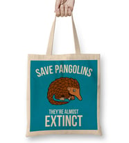Save Pangolins They're Almost Extinct Bez Çanta Uzun Saplı