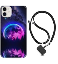 Apple iPhone 11 12 13 Mini Kılıf Boyun Askılı Silikon Star Planet 1652