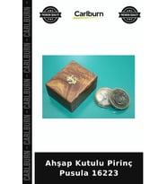 Özel Üretim Dekoratif Hediyelik Koleksiyon Antika Tasarım Ahşap Kutulu Pirinç Pusula 16223