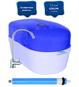 11 Aşamalı Kapalı Kasa Su Arıtma Cihazı Standart Membranlı 12 LT Metal Tanklı Ücretsiz Montajlı