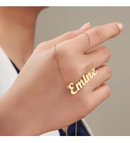 Kişiye Özel 925 Ayar Gümüş Zarif İsim Kolye (Gold)