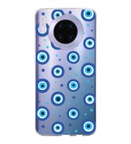 PrintiFy Huawei Mate 30 ile Uyumlu 1mm Slim Fit Nazar Boncuğu 1 Baskılı Şeffaf  Kılıf