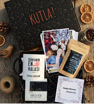 Kişiye Özel Halaya Hediye Hediye Kutusu Kişiye Özel Kupa Standart, Filtre Kahve, Melodi, Fotoğraf 12 Adet Anneler Günü Hediyesi (Siyah)