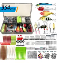 Valkyrie 354 Parça Balık Olta İğne Yem Seti Rapala Kurşun İğne Silikon Kaşık Çantalı Komple Set