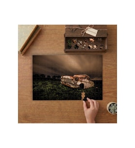 Paslı Eski Araba Tasarımı 240 parça Ahşap Puzzle Ahşap Kutuda MP00169