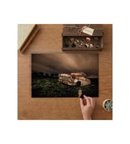 Paslı Eski Araba Tasarımı 240 parça Ahşap Puzzle Ahşap Kutuda MP00169