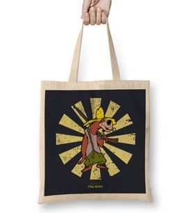 Paw Rugg Retro Japanese Hillbilly Bears Bez Çanta Uzun Saplı