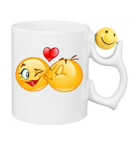 Emoji Toplu Üzeri Özel Baskılı Sevgililer Günü Kupası