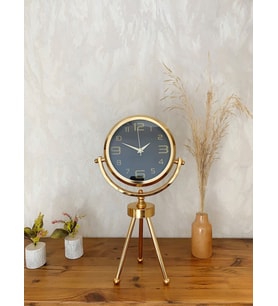 Gold Metal Mini Tripod Siyah İnci Masa Saati 45×26 Cm – Dekoratif Tasarım