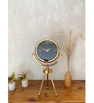 Gold Metal Mini Tripod Siyah İnci Masa Saati 45×26 Cm – Dekoratif Tasarım