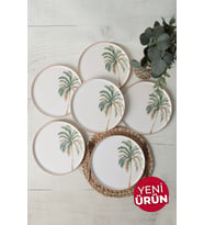 Keramika Bronze Palmiye Nordic Servis Tabağı 28 Cm 6 Adet 22903 (Çok Renkli)