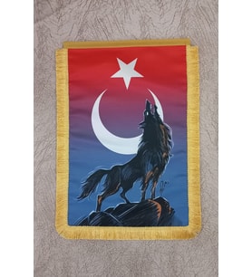 Uluyan Bozkurt Baskılı Portre Bayrak