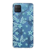 Samsung Galaxy M12 Kapak Floral Su Yeşili Tasarımlı Şeffaf Silikon Kılıf