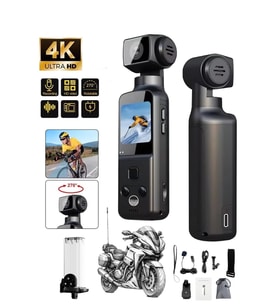 4K Ultra HD Mini Aksiyon Vlog Kamerası Wi-Fi , 270° Döner Lens EIS Stabilizasyon +Su Geçirmez Kabı