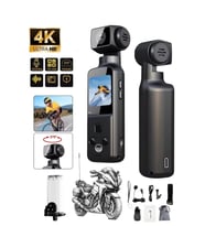 4K Ultra HD Mini Aksiyon Vlog Kamerası Wi-Fi , 270° Döner Lens EIS Stabilizasyon +Su Geçirmez Kabı