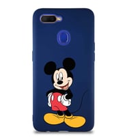 Oppo A5S Soft Premier Kapak Mickey Mouse-E Tasarımlı Silikon Kılıf - Lacivert (Şeffaf)