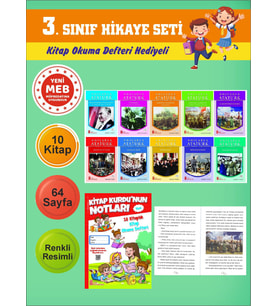 3.Sınıflar İçin Okumayı Sevdiren 10 lu Hikaye Seti 2 (Kitap Okuma Defteri Hediyeli)