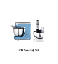 Arya Mavi 1500 W 5 lt Hamur Yoğurma Makinesi + Arnica Diva Trend Pro Silver 1200 W Blender Seti