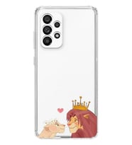 Samsung Galaxy A32 Uyumlu Aslan Kral Tasarımlı Şeffaf Telefon Kılıfı