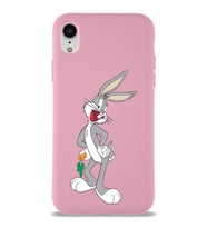 Apple iPhone XR Uyumlu Lansman Kılıf Bugs Bunny Tasarımlı Altı Kapalı İçi Kadife Kaplı  Kapak (Şeffaf)