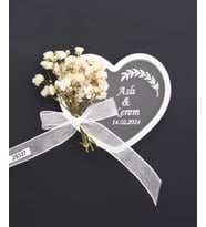 50 Adet 7x6cm Kalp Pleksi Magnet İsimli Söz Nişan Düğün Hediyesi (Karışık)