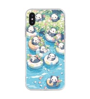 Iphone X ve XS Uyumlu Panda Tasarımlı Şeffaf Telefon Kılıfı