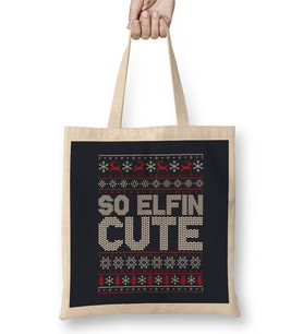 So Elfin Cute Christmas Knit Pattern Bez Çanta Uzun Saplı