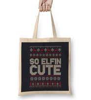 So Elfin Cute Christmas Knit Pattern Bez Çanta Uzun Saplı