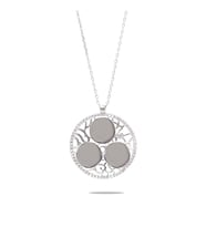 Zirkon Taşlı Silver Renk Kişiye Özel Üç İsim/Harf Yazılı 925 Ayar Gümüş Kadın Kolye
