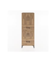 Hyperion Dolap 3 Raflı 2 Çekmeceli 4 Kapaklı 60x44x163 Çam-Çam