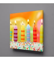 RENKLİ PASTA MUMLARI KANVAS TABLO 50x50cm (Karışık)