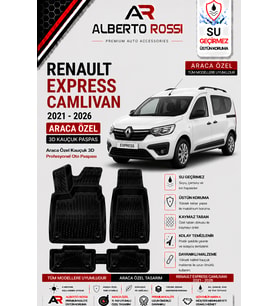 RENAULT EXPRESS CAMLIVAN 2021 - 2026 Araca Özel Kauçuk 3D Profesyonel Oto Paspası