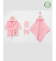 Kedili Bornoz Takımı (1-2 Yaş) (Pembe-Pembe)
