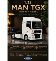 1:32 MAN TGX Beyaz Diecast Metal Çekici Tır Model Araç