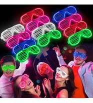 Glow Işıklı Panjur Parti Gözlüğü 12 Adet