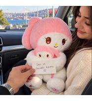 sevimli sarılan peluş 50 cm büyük boy melody yavrusuna sarılıyor sevgiliye arkadaşa hediyelik peluş