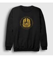 Presmono Unisex Siyah Trust Vikings Sweatshirt 222648tt