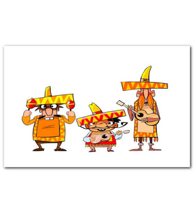 Cakatablo Mariachi Müzisyenler Karikatürize MDF Tablo